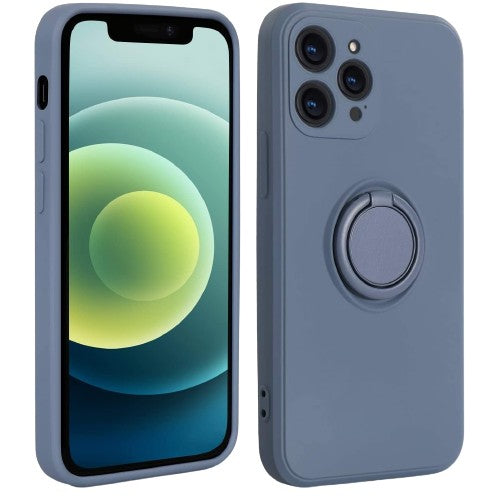 Husa protectie Vivimall compatibila cu Samsung Galaxy A71 Liquid Silicone Ring cu suport rotativ Albastru deschis - vivimall.ro