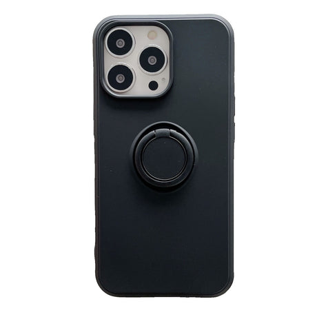 Husa protectie Flippy compatibila cu Samsung Galaxy A71 Liquid Silicone Ring cu suport rotativ Negru - vivimall.ro