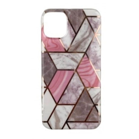 Husa protectie Flippy compatibila cu Samsung Galaxy A72 Soft IMD TPU Marble Geometric Alb - vivimall.ro