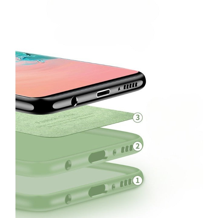 Husa protectie Flippy compatibila cu Samsung Galaxy S10 E Liquid Silicone Case Verde inchis - vivimall.ro