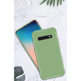Husa protectie Flippy compatibila cu Samsung Galaxy S10 Liquid Silicone Case Verde Inchis - vivimall.ro