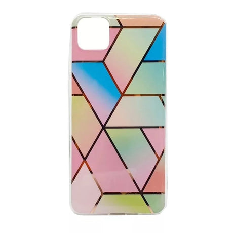 Husa protectie Flippy compatibila cu Samsung Galaxy S21 Soft IMD TPU Marble Geometric Roz - vivimall.ro