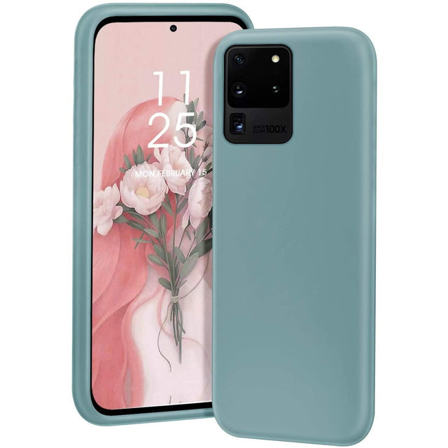 Husa protectie Flippy compatibila cu Samsung S20 Ultra Liquid Silicone Case Verde - vivimall.ro