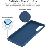Husa protectie Flippy compatibila cu Samsung S21 5G Liquid Silicone Case Albastru inchis - vivimall.ro