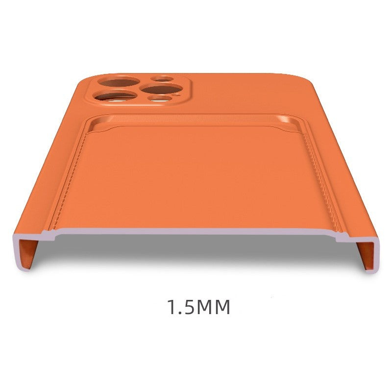 Husa protectie Flippy cu suport card compatibila cu Apple iPhone 12 Mini Portocaliu - vivimall.ro