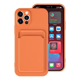 Husa protectie Flippy cu suport card compatibila cu Apple iPhone 12 Pro Max Portocaliu - vivimall.ro