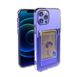 Husă silicon transparent cu suport card pentru Apple iPhone 12, vedere frontală, model slim