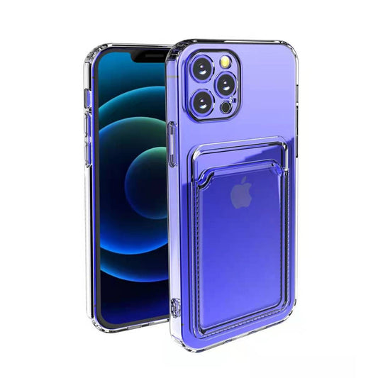 Husa protectie Vivimall cu suport card compatibila cu Samsung A22 4G Transparent - vivimall.ro