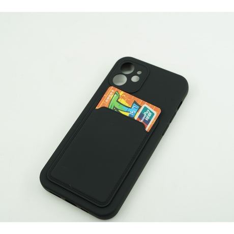 Husă protecție Samsung Galaxy A71 4G negru, detaliu suport card integrat pe spate