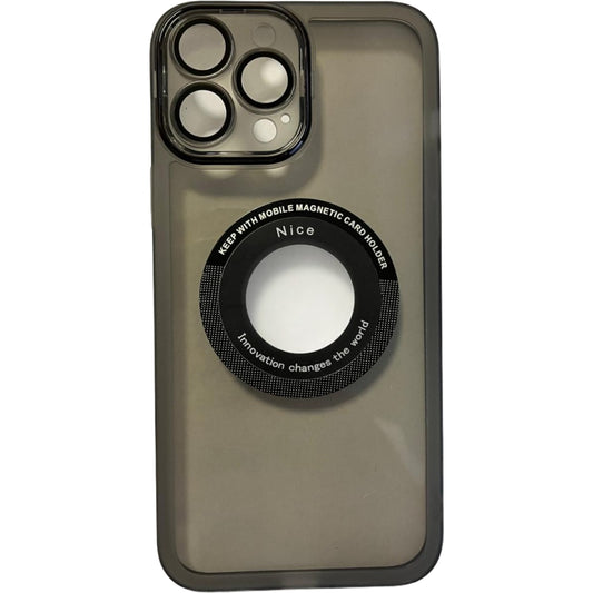 Husa protectie Vivimall pentru Apple iPhone 13 Pro decupaj logo, magnetica, Protectie Camera, Negru - vivimall.ro