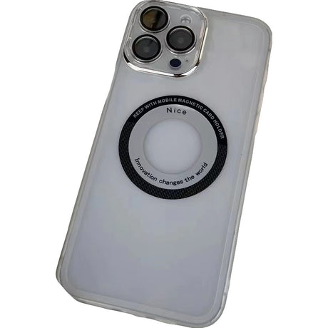 Husă MagSafe TPU transparentă pentru iPhone 14 Pro Max cu folie sticlă cameră, vedere frontală