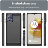 Husa de Protectie pentru Motorola Moto G13 / G23, Flippy, Protectie 360, din TPU cu element de Carbon, Anti Alunecare, 1.8 mm, Negru - vivimall.ro
