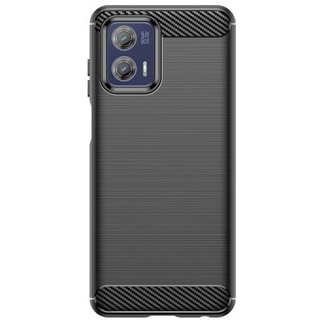 Husă Motorola Moto G13 G23 din TPU carbon negru, vedere frontală, protecție 360°