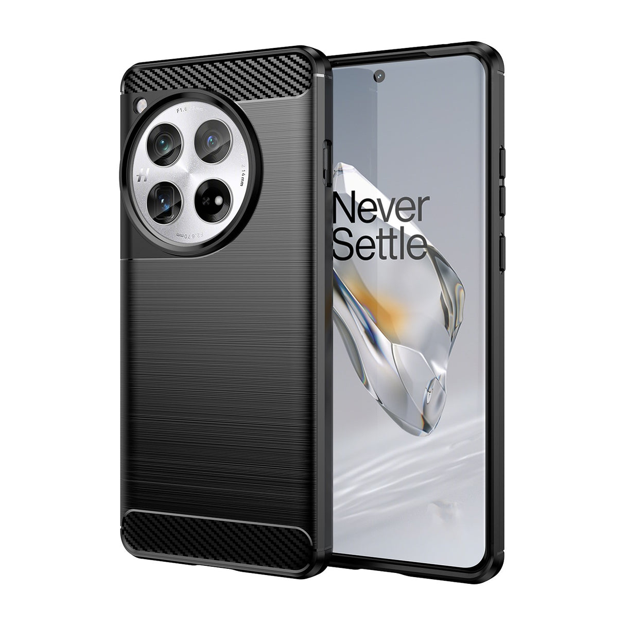 Husă OnePlus 12 negru deschisă, flexibilitate material TPU și grosime uniformă 1.8 mm