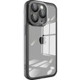 Husă Samsung A13 4G Electroplated neagră cu suport magnetic cameră, grosime 1.5 mm, vedere frontală