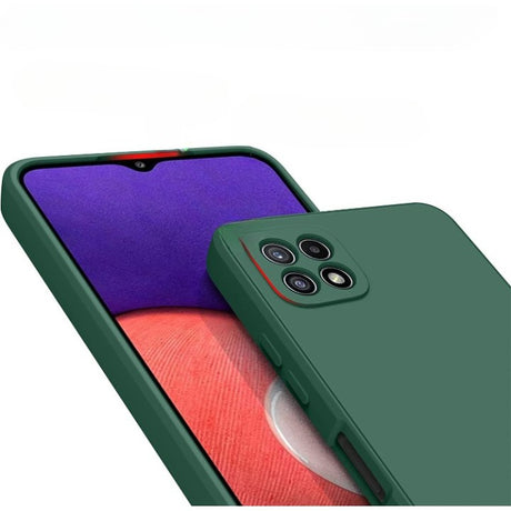 Husa protectie Flippy pentru Samsung A22 5G Liquid Silicone Verde - vivimall.ro