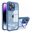 Husă Samsung Galaxy A33 5G Electroplated albastru, vedere frontală, grosime 1.5 mm, suport cameră