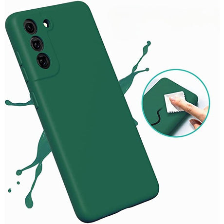 Husa protectie Flippy pentru Samsung S21 FE Liquid Silicone Verde - vivimall.ro