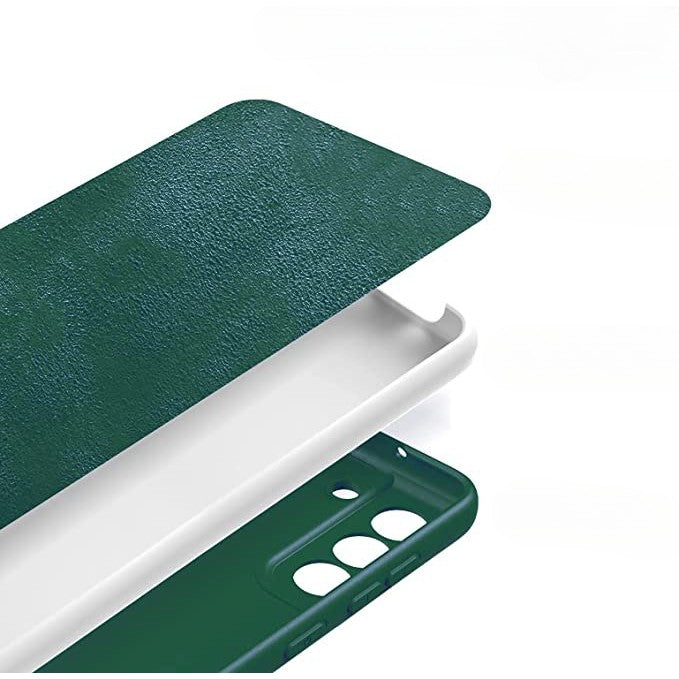Husa protectie Flippy pentru Samsung S21 FE Liquid Silicone Verde - vivimall.ro