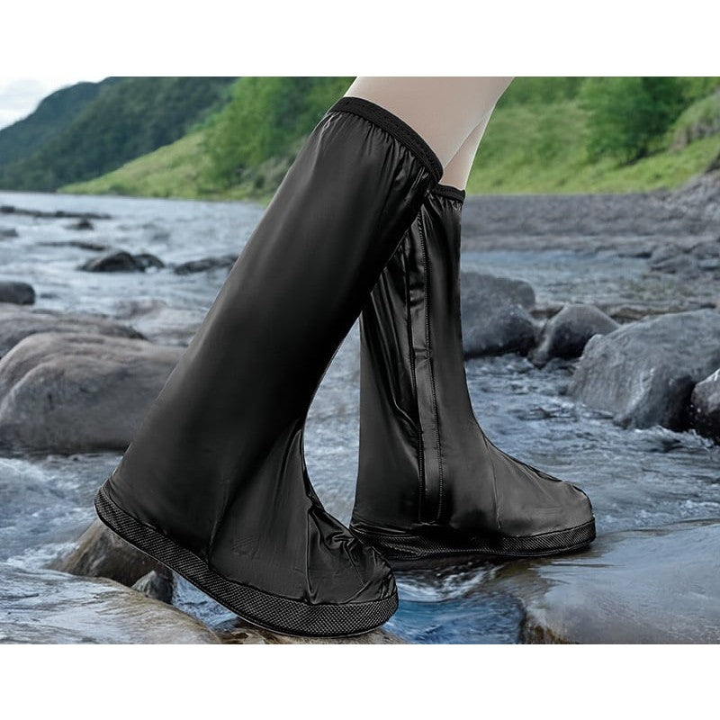 Protectie Incaltaminte pentru Ploaie si Noroi, Flippy, Impermeabila, Talpa Antiderapanta, cu Fermoar si Capsa, Inaltime 40 cm, Marime XXL 42-43, Negru - vivimall.ro