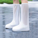 Protectie Incaltaminte pentru Ploaie si Noroi, Flippy, Impermeabila, Talpa Antiderapanta, cu Fermoar si Capsa, Inaltime 40 cm, Marime S 34-35, Alb - vivimall.ro