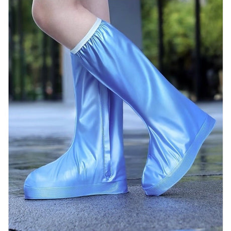 Protectie Incaltaminte pentru Ploaie si Noroi, Flippy, Impermeabila, Talpa Antiderapanta, cu Fermoar si Capsa, Inaltime 40 cm, Marime XL 40-41, Albastru - vivimall.ro