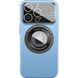 Husa protectie MagSafe Kathy Tech, Vivimall, pentru Apple iPhone 11, Dublu Cerc, Albastru Deschis - vivimall.ro