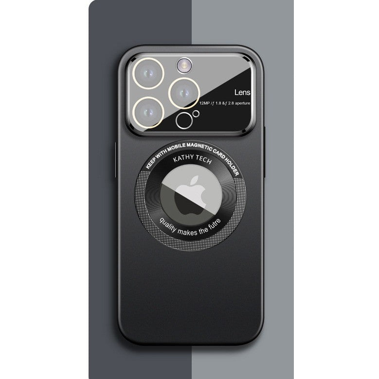 Husa protectie MagSafe Kathy Tech, Flippy, pentru Apple iPhone 12, Dublu Cerc, Negru - vivimall.ro