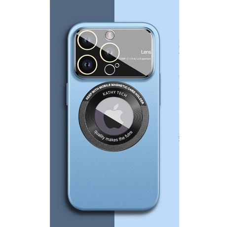 Detaliu inele magnetice duble husă Kathy Tech MagSafe iPhone 12 Pro albastru deschis, unghi lateral