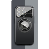 Husa protectie MagSafe Kathy Tech, Flippy, pentru Apple iPhone 12 Pro, Dublu Cerc, Negru - vivimall.ro