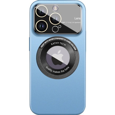 Husă MagSafe Kathy Tech Dual Ring pentru iPhone 13 Pro, albastru deschis, vedere frontală cu inele magnetice