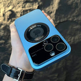 Husa protectie MagSafe Kathy Tech, Flippy, pentru Apple iPhone 14 Pro Max, Dublu Cerc, Albastru Deschis - vivimall.ro