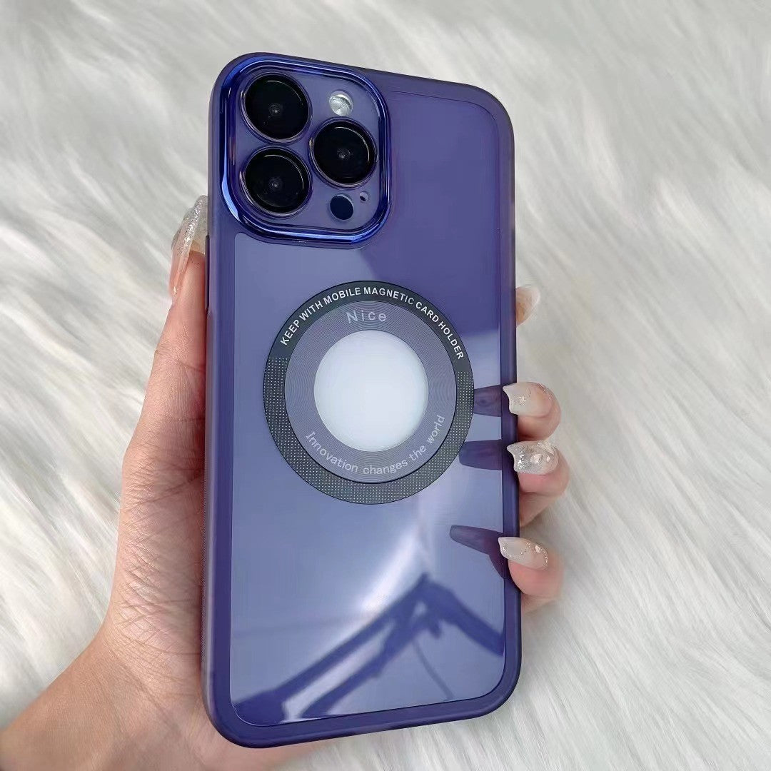 Husa protectie MagSafe TPU, Flippy, pentru Apple iPhone 12/12 Pro, cu decupaj logo, Folie Sticla Camera, Mov - vivimall.ro