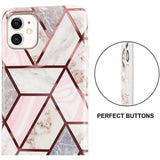 Husa protectie pentru Apple iPhone 11 Pro Max Soft IMD TPU Marble Geometric Alb - vivimall.ro