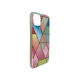 Husa protectie pentru Apple iPhone 11 Pro Max Soft IMD TPU Marble Geometric Roz - vivimall.ro