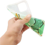 Husa protectie pentru Apple iPhone 11 Pro Max Soft IMD TPU Marble Geometric Verde - vivimall.ro