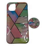 Husa protectie pentru Apple iPhone 11Pro Max Soft IMD TPU Marble Geometric Roz Suport inclus - vivimall.ro