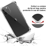 Husa protectie pentru Apple iPhone 15 Flippy, TPU, Antisoc, Protectie colturi, Rezistenta la impact, 1.5 mm, Transparenta - vivimall.ro