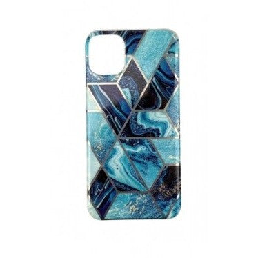 Husa protectie pentru Apple iPhone 7/8/SE 2020 Soft IMD TPU Marble Geometric Albastru - vivimall.ro