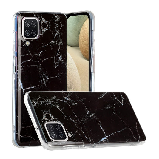 Husa protectie pentru Apple iPhone SE 2020 Soft IMD TPU Marble Negru Suport inclus - vivimall.ro