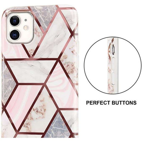 Husa protectie pentru Huawei P Smart 2020 Soft IMD TPU Marble Geometric Alb - vivimall.ro