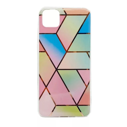 Husa protectie pentru Huawei P Smart Z Soft IMD TPU Marble Geometric Roz - vivimall.ro