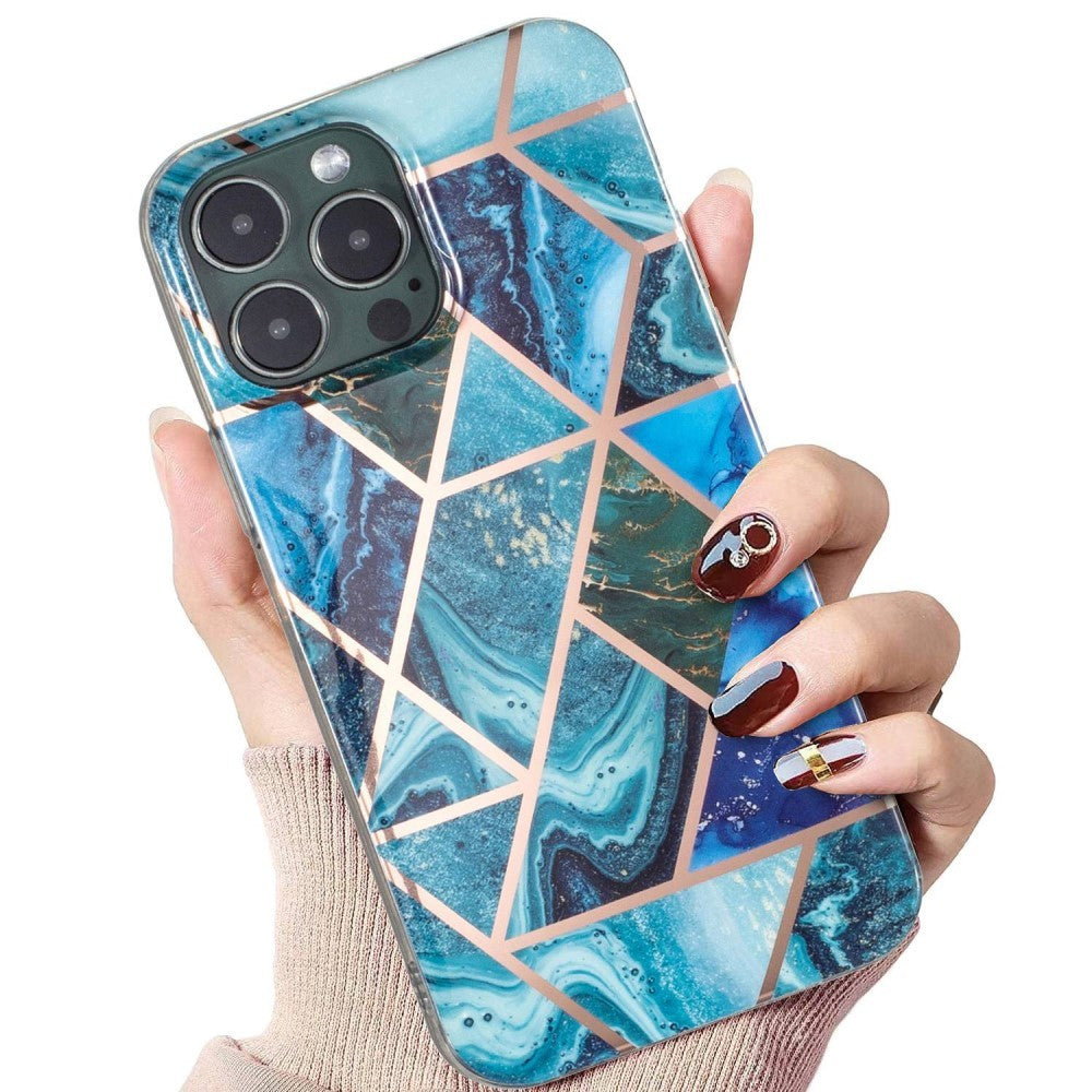Husa protectie pentru Samsung S10E Soft IMD TPU Marble Geometric Albastru - vivimall.ro