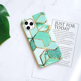 Husa protectie pentru Samsung S20 Ultra Soft IMD TPU Marble Geometric Verde - vivimall.ro