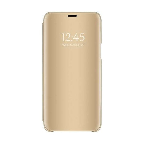 Husa Samsung Galaxy A7 2018 Flip Cover Oglinda Auriu - vivimall.ro
