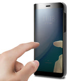 Husa Samsung Galaxy A8 2018 Flip Cover Oglinda Negru - vivimall.ro
