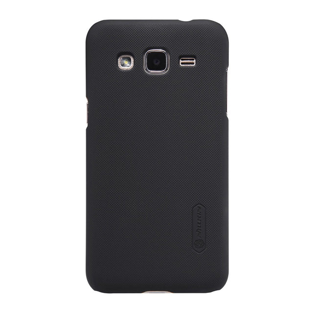 Husa Samsung Galaxy J2 2015 Nillkin Frosted Shield Negru + Folie de protectie - vivimall.ro