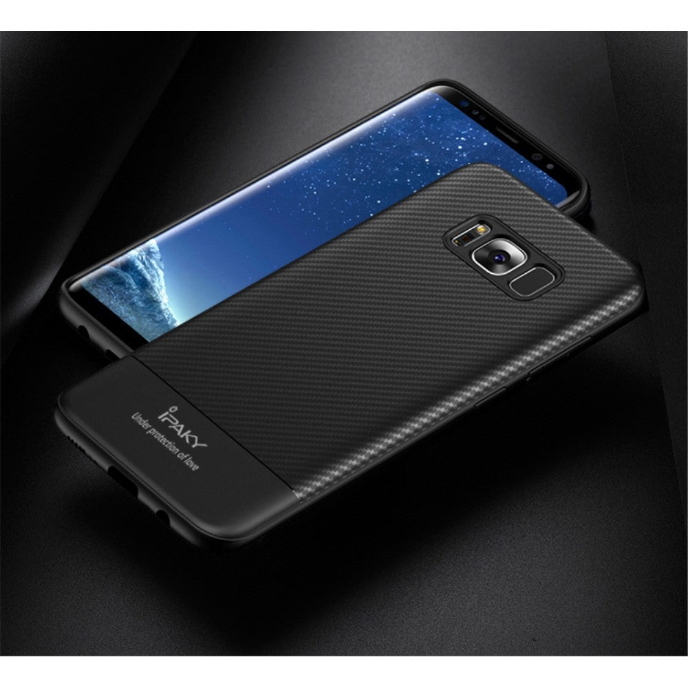 Husa Samsung Galaxy S8 IPAKY Carbon Fiber Negru - vivimall.ro