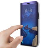 Husa Samsung Galaxy S9 Flip Cover Oglinda Albastru - vivimall.ro