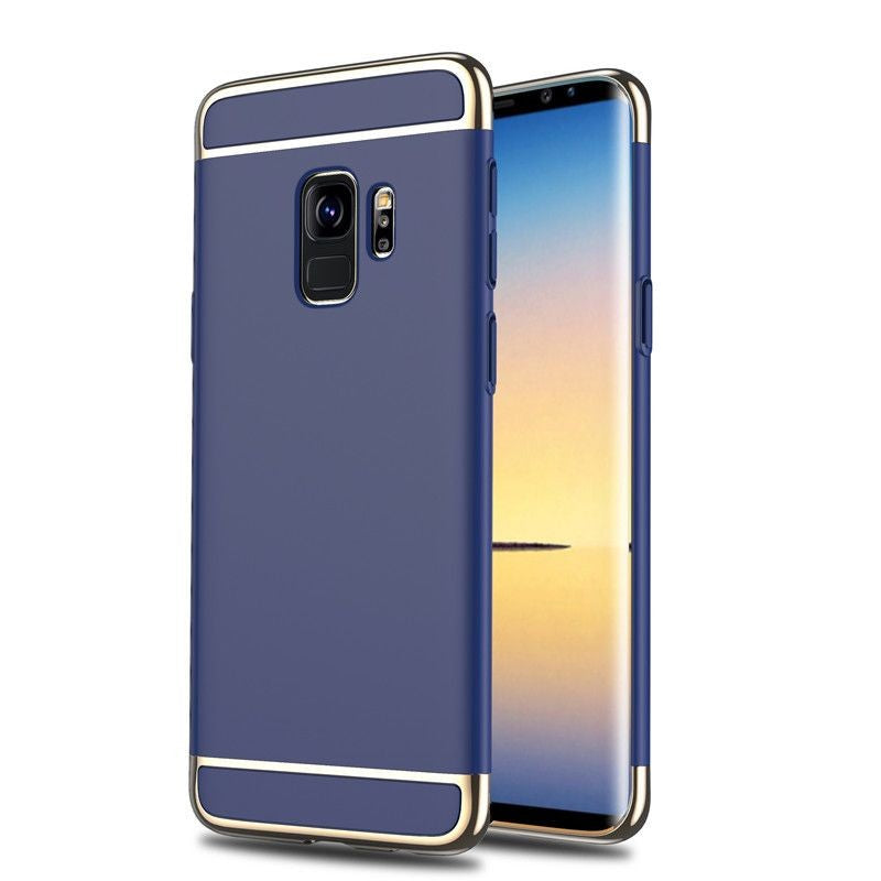 Husa Samsung Galaxy S9 Luxury Plating 3 in 1 Albastru - vivimall.ro
